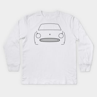 Nissan Figaro classic car black outline graphic Kids Long Sleeve T-Shirt